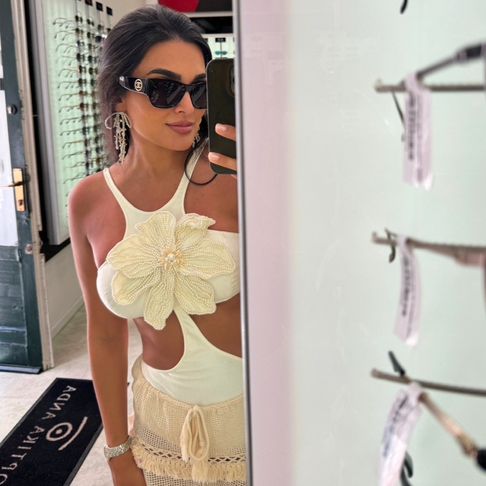 PATBO beaded flower bodysuit